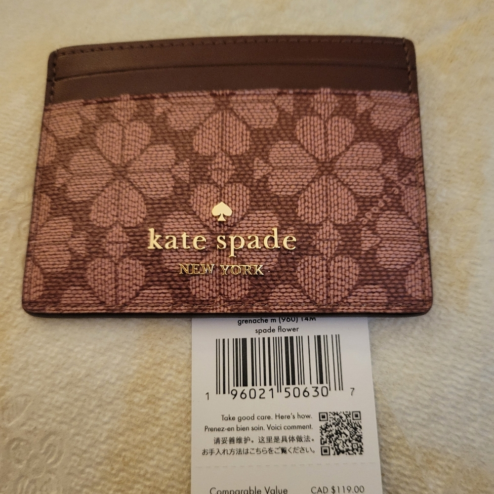 Kate Spade Burgundy Card Holder. NWT